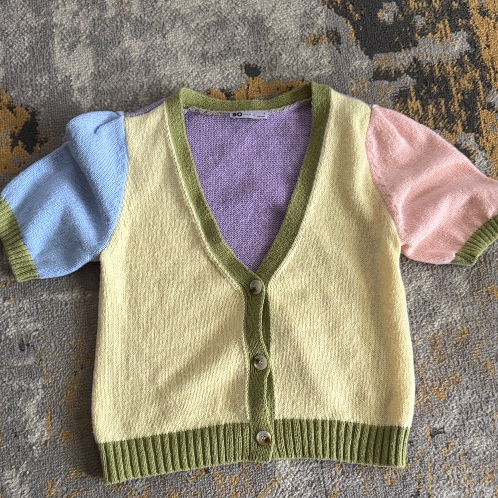 SO Lavender and Lime Knit Sweater